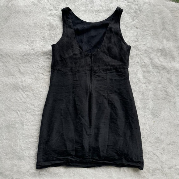 Vintage 90s Black 100% Silk Floral Mini Dress, LBD - Picture 2 of 9